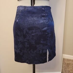 Elegant Blue Floral Skirt